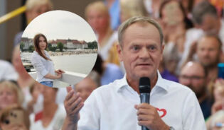 Donald Tusk i jego asystentka